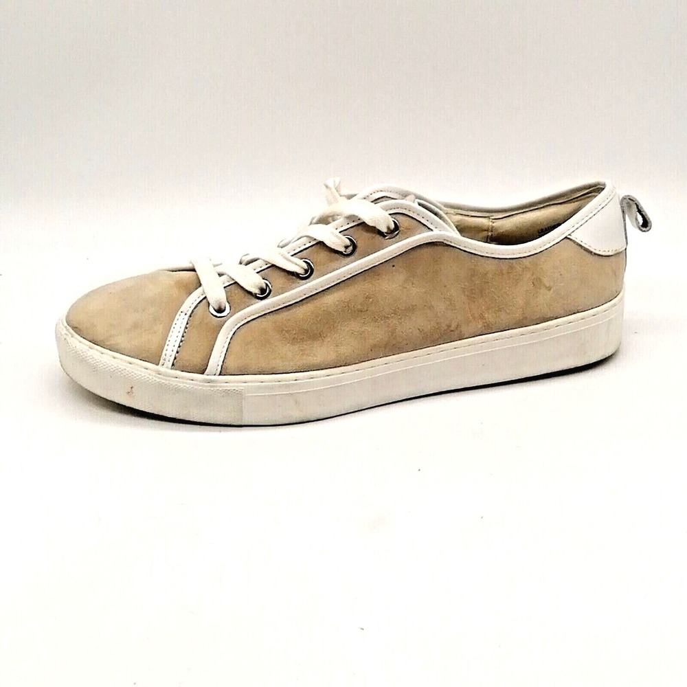 Ann Taylor Shoes Womens Beige 10 Leather Sneaker Walking Comfort Lace Up